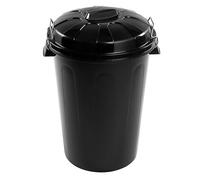 COSHANO Cubo de Basura con asa metálica 100L Litros Para exterior e interior almacenaje de agua - Fabricado en plástico Resistente. Ideal para el hogar, trabajo, hostelería, etc (Negro)