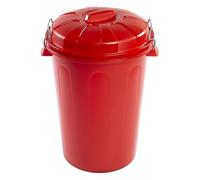 COSHANO Cubo de Basura con asa metálica 100L Litros Para exterior e interior almacenaje de agua - Fabricado en plástico Resistente. Ideal para el hogar, trabajo, hostelería, etc (Rojo)