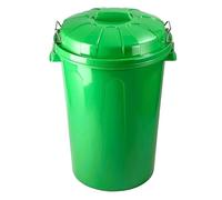 COSHANO Cubo de Basura con asa metálica 100L Litros Para exterior e interior almacenaje de agua - Fabricado en plástico Resistente. Ideal para el hogar, trabajo, hostelería, etc (Verde)