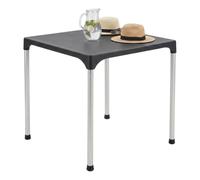 COSHANO Mesa de Jardín Resina y Aluminio Negro 70x70x72cm | Patas Desmontables, Portátil, Exterior, Camping y Playa