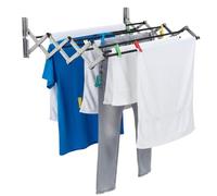 COSHANO Tendedero de Pared, Balcón o Ventana Extensible Plegable de Acero Inoxidable para Tender Ropa, Toallas, hogar Interior y Exterior, Longitud de Tendido (10 Metros de tendido 104cm de Ancho)