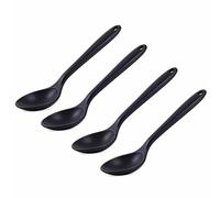 Cosiki Juego de 4 Cucharas de Silicona, Cuchara de Cocina de Silicona a Prueba de Calor, Utensilio para Mezclar, Herramienta para Mezclar con Orificio para Colgar, Ideal para Cocinar y Servir, 10,8