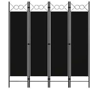 Cosisti Biombo Separador de 4 Paneles, Biombo Divisor 160x180 cm, Separador de Ambientes Plegable, Decoración Elegante, Divisor de Habitaciones, Negro
