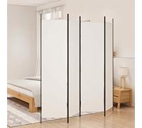 Cosisti Biombo Separador de 4 Paneles, Biombo Divisor 200 x 200 cm, Decoración Elegante, Separador de Ambientes Plegable, Divisor de Habitaciones, Blanco