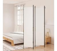 Cosisti Biombo Separador de 4 Paneles, Biombo Divisor 200 x 220 cm, Decoración Elegante, Separador de Ambientes Plegable, Divisor de Habitaciones, Blanco
