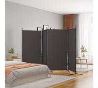 Cosisti Biombo Separador de 4 Paneles, Biombo Divisor 346 x 180 cm, Decoración Elegante, Separador de Ambientes Plegable, Divisor de Habitaciones, Marrón