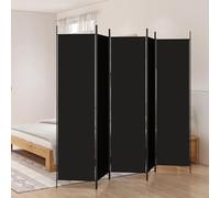 Cosisti Biombo Separador de 5 Paneles, Biombo Divisor 250 x 200 cm, Decoración Elegante, Separador de Ambientes Plegable, Divisor de Habitaciones, Negro-2