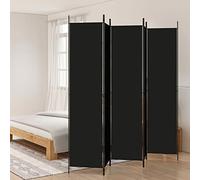 Cosisti Biombo Separador de 5 Paneles, Biombo Divisor 250 x 220 cm, Decoración Elegante, Separador de Ambientes Plegable, Divisor de Habitaciones, Negro-2