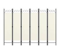 Cosisti Biombo Separador de 6 Paneles, Biombo Divisor 240x180 cm, Separador de Ambientes Plegable, Decoración Elegante, Divisor de Habitaciones, Blanco