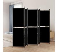 Cosisti Biombo Separador de 6 Paneles, Biombo Divisor 300 x 180 cm, Decoración Elegante, Separador de Ambientes Plegable, Divisor de Habitaciones, Negro