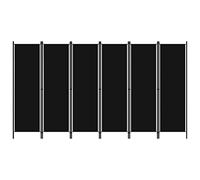 Cosisti Biombo Separador de 6 Paneles, Biombo Divisor 300x180 cm, Separador de Ambientes Plegable, Decoración Elegante, Divisor de Habitaciones, Negro