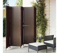 Cosisti Biombo Separador Plegable de 5 Paneles, Ratán, Exterior Jardín, Terraza 245 x 180 cm, Pantalla de Privacidad para Patio Marrón