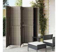 Cosisti Biombo Separador Plegable de 6 Paneles, Ratán, Exterior Jardín, Terraza 294 x 180 cm, Pantalla de Privacidad para Patio Gris