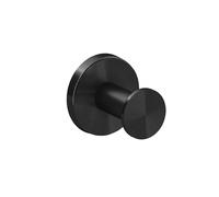 COSMIC Architect Sp Colgador de Pared de Diseño Circular y Minimalista. Gancho Individual para Toallas con Sujeción por Tornillos. Accesorio de Metal para el Baño Color Negro Cepillado