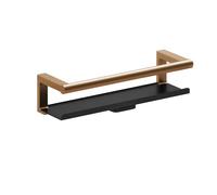 COSMIC Architect SP Jabonera de Ducha Tipo Estante de Diseño Rectangular y Minimalista con Accesorio Limpiacristales. Estantería de Pared con Tornillería para Baño de Acero Inoxidable en Color Cobre
