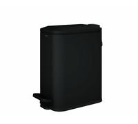 COSMIC Essentials Papelera de Baño y Cocina Con Sistema de Pedal de Diseño Moderno y 5L de Capacidad. Cubo de Basura Con Tapa Rectangular y Pequeño para Aseo. Color Negro Mate