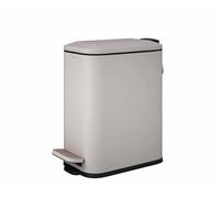 COSMIC Essentials Papelera de Baño y Cocina Con Sistema de Pedal de Diseño Moderno y 5L de Capacidad. Cubo de Basura Con Tapa Rectangular y Pequeño para Aseo. Color Arena Mate