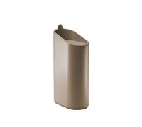 COSMIC Flat Papelera de Baño y Cocina Compacta Con Apertura Mediante Pulsador de Diseño Ovalado y 2,5L de Capacidad. Cubo de Basura Con Tapa Pequeño para Aseo de Color Sand