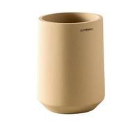 Cosmic Saona Portacepillos de Dientes para Encimera de Diseño Elegante Fabricado en Resina. Vaso para Cepillo de Dientes. Recipiente Redondo para Lavabo de Color Sand