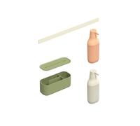 COSMIC Set Modular para Ducha ALIFE. Pack de Accesorios que Contiene 1 Guía de Pared de 40 CM de Color Blanco Pearl 1 Caja Organizadora y 2 Dosificadores de Jabón de 300 Ml