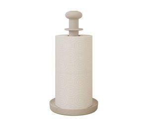 Cosmic Spin Portarrollos de Cocina con Spray Oculto Integrado, Altura Regulable para Rollos de 21 a 26 cm, Base Antideslizante y Sistema de Frenado, Dispensador de Papel 2 en 1 Color Pale Sand