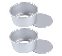 COSMOBETTY 2piezas Molde Redondo para Bizcocho de Aluminio Anodizado con Fondo Extraíble Antiadherente Bandeja para Horno Pequeña para Tartas y Postres Mini Pack de Unidades
