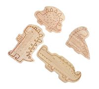 COSMOBETTY 4 Ganchos de Pared y Adhesivo Diseño de Dinosaurio sin Perforar de Madera y Pvc, Superficie Lisa para Habitación Infantil y Armarios