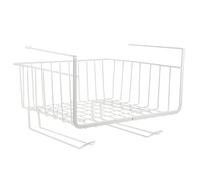 COSMOBETTY Cesta Fácil de Instalar y Quitar para Armario de Cocina de Hierro Blanco con Soporte para Pañuelos Adecuado para Organizar Debajo del Gabinete Closet