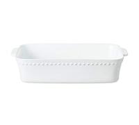 Costa Nova, Pearl colección, Vajilla elegante, gres, Fuente horno rectangular, blanco, 38 cm