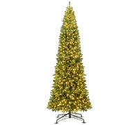 COSTWAY Árbol de Navidad Artificial Plegable Pre-iluminado Green 130 x 130 x 360 cm