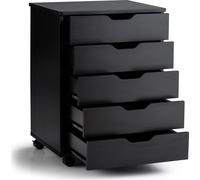 COSTWAY: Archivador móvil con 5 cajones, mueble de oficina con ruedas, archivador con cajones, carro con ruedas, cómoda con cajones para el hogar u oficina ()