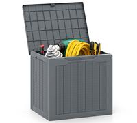 COSTWAY Arcón Jardin Exterior 96L, PP, Baul Almacenaje Exterior con Tapa Cerradura, Caja de Almacenamiento para Patio, 56 x 41 x 50,5 cm, Carga 150kg Terraza Balcón (gris)