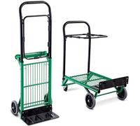 COSTWAY Carretilla de Mano Plegable con Ruedas,Carro de Plataforma Multifuncional 2 en 1, Carrito Transporte Carga hasta 90 kg