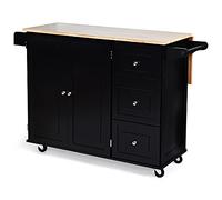 COSTWAY Carro de Cocina con Ruedas Carrito Auxiliar Carro de Servicio Multiuso Aparador Buffet para Comedor Restaurante (Negro)