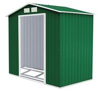 COSTWAY Caseta Jardin Exterior, Chapa de acero galvanizado y pintado Verde oscuro