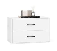 COSTWAY Cómoda con 2 Cajones, Cómoda de Cajones Apilable, Gabinete de Almacenamiento Horizontal con Kits Anti-Vuelco, Mueble de Almacenaje Independiente para Sala de Estar, Estudio, Oficina (Blanco)