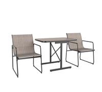 COSTWAY Conjunto Jardin Exterior de 3 Piezas Textilene, 1 Mesa de Comedor Rectangular y 2 Sillones de Tela, Mesa y Sillas para Espacios Pequeños, Muebles Jardin Terraza Balcon Exterior