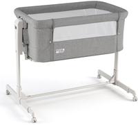 COSTWAY, cuna de viaje 3 en 1 para bebés, con 6 niveles de ajuste de altura y 4 ruedas con freno. Incluye moisés y cuna para recién nacidos de 0 a 6 meses, color gris