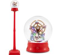 COSTWAY: Linterna navideña de 153 cm con bola de nieve desmontable, iluminación, decoración navideña con música y 15 LEDs de colores, iluminación navideña