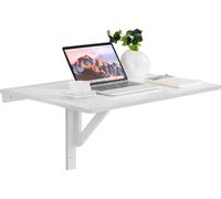 COSTWAY - Mesa abatible de pared, mesa plegable de 80x60 cm, color blanco, madera