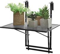 COSTWAY - Mesa colgante para balcón, con 5 niveles de ajuste de altura, mesa plegable para balcón, mesa colgante para comedor, fabricada en hierro, con capacidad de carga de hasta 20 kg, mesa auxiliar