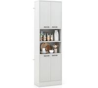 COSTWAY Mueble Baño, Mueble Columna Baño de 190 cm para Baño White 56 x 30 x 190 cm