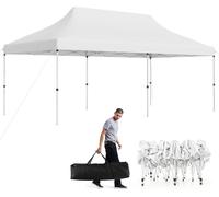 COSTWAY, pabellón de 3x6 metros con bolsa de transporte, tienda de campaña plegable para fiestas, altura ajustable, resistente al agua, protección UV 50+
