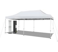 COSTWAY, Pabellón plegable de 3x6 metros, con ruedas, protección UV 50+, impermeable, resistente, ideal para fiestas, toldo pop-up para jardín, festivales, fiestas y jardín, color blanco