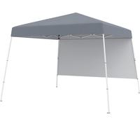COSTWAY, pabellón pop-up de 3x3 metros, toldo con una pared lateral, mochila portátil y 4 anclajes para el suelo, tienda de jardín impermeable, protección solar, ideal para fiestas, color gris