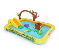 COSTWAY Piscina Hinchable Infantil, Piscina para Niños Hinchable con Tobogán y Chorro en Forma de Animal, Rociador en Forma de Arco, Juegos de Agua para Niños Exterior, 207 x 168 x 77 cm