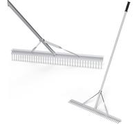 COSTWAY Rastrillo de Jardin, Rastrillo Jardin con Mango de 174 cm Silver 91×10×174 cm