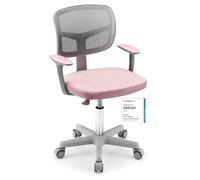 COSTWAY Silla Escritorio Infantil, Silla Juvenil para Escritorio, Silla para Niños con Altura Regulable, Silla Giratoria de Red para Niños 3-10 años, para Casa Escuela (Rosa)
