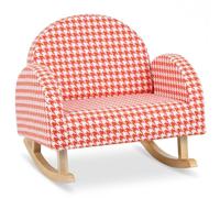 COSTWAY Silla Mecedora para Niños, Sillón Infantil Tapizado (Naranja) | con Patas de Madera Maciza y Almohadillas Antideslizantes, Mecedora para Niños en Guardería, Sala de Juegos, Dormitorio