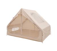 COSTWAY Tienda de Campaña Inflable con Claraboya, Familiar para 4 Personas Khaki 295 x 205 x 200 cm